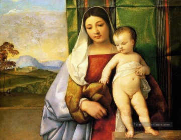 La madone gitane 1510 Titien de Tiziano Peinture à l'huile